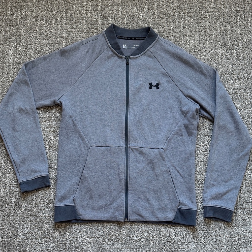 Under Armour Heather Grey Full-Zip Performance Jacket